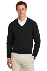 Brooks Brothers® Cotton Stretch V-Neck Sweater - Deep Black - XS
